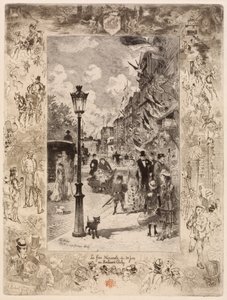 La Fête nationale au Boulevard Clichy door Felix Hilaire Buhot