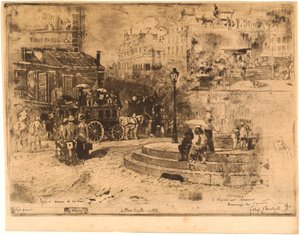 La Place Pigalle en 1878 door Felix Hilaire Buhot