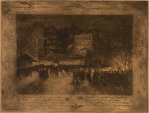 La Place des Martyrs en de Taverne du Bagne door Felix Hilaire Buhot