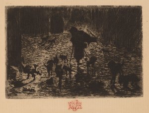 De Nachtbrakers, 1876-1877 door Felix Hilaire Buhot