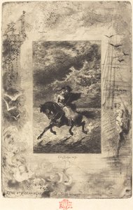 Ryno en Hermangarde, 1879-1880 door Felix Hilaire Buhot