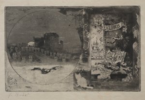 Het Kasteel van de Uilen, 1887 door Felix Hilaire Buhot