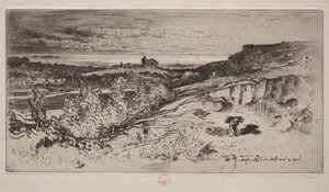De Kapel Saint-Michel bij LEstre, 1881 door Felix Hilaire Buhot