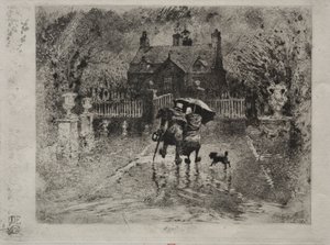 De landelijke buren door Felix Hilaire Buhot