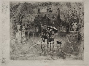 De buren op het platteland, 1879-1880 door Felix Hilaire Buhot