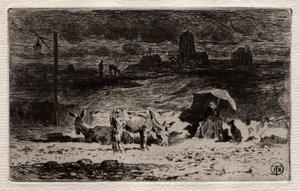 De Ezels op de Heuvel van de Cailles door Felix Hilaire Buhot