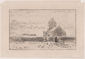 De Jobourg Kerk door Felix Hilaire Buhot
