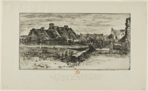 De Grote Rieten Huisjes door Felix Hilaire Buhot