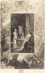 Een Thee van Douairières door Felix Hilaire Buhot