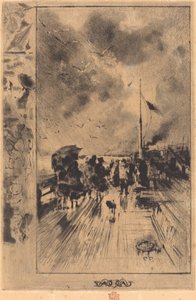 Une Jetée en Angleterre Een pier in Engeland, 1879 door Felix Hilaire Buhot