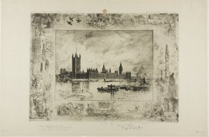 Westminster Palace door Felix Hilaire Buhot