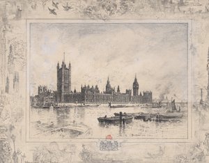 Westminster Palace, 1884 door Felix Hilaire Buhot