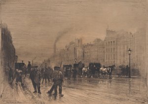 Winterochtend aan de Kade, Parijs, 1883 door Felix Hilaire Buhot