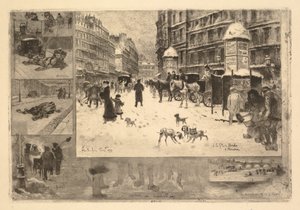 Winter in Parijs door Felix Hilaire Buhot