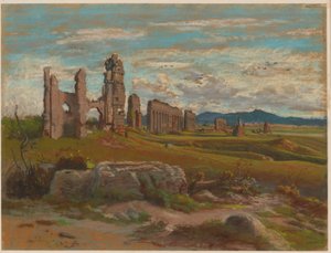 De Aqua Claudia in de Romeinse Campagna door Felix Hippolyte Lanoue