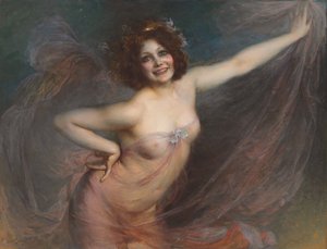 Portret van Loie Fuller door Felix Hippolyte Lucas