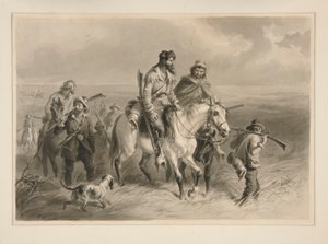Border Ruffians vallen Kansas binnen door Felix O. C. Darley