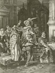 Het temmen van de feeks. Act IV, Scene III door Felix Octavius Carr Darley