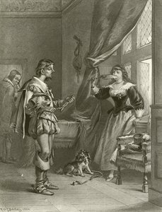 De Vrolijke Vrouwtjes van Windsor. Act III, Scene IV (gravure) door Felix Octavius Carr Darley