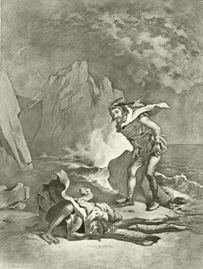 De storm. Act II, Scene II door Felix Octavius Carr Darley