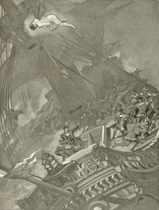 De Storm. Act I, Scène I (gravure) door Felix Octavius Carr Darley