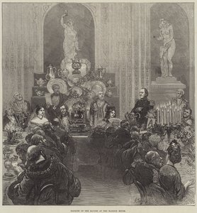 Banket van de burgemeesters in het Mansion House door Felix Regamey