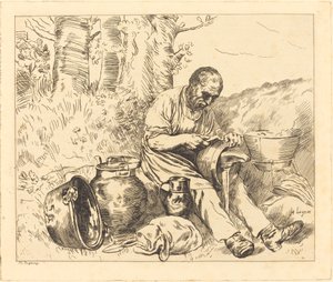 De tinker door Felix Régamey after Alphonse Legros