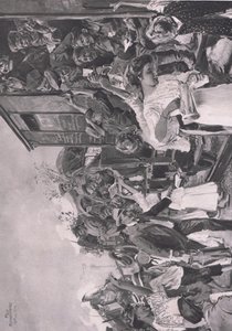 Op naar het front, illustratie uit Hindenburg gepubliceerd door Daterlandischer Derlag C U Weller Berlijn door Felix Schwormstadt