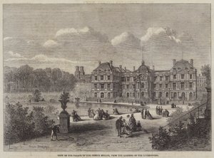 Uitzicht op het Paleis van de Franse Senaat, vanuit de Tuinen van het Luxemburg door Felix Thorigny