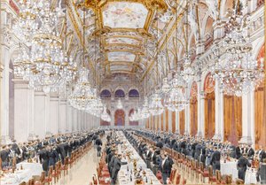 Banket van Russische marineofficieren in het stadhuis, 1893 door Feodor Hoffbauer