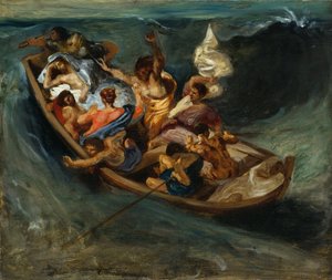 Christus op de Zee van Galilea door Ferdinand Victor Eugene Delacroix