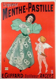 Poster voor Menthe-Pastille, gedistilleerd door E. Giffard door Ferdinand  Misti Mifliez