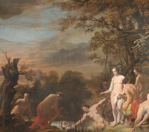 De dochter van de farao ontdekt Mozes in het biezen mandje door Ferdinand Bol