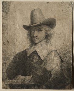 Portret van een Man met een Hoge Hoed