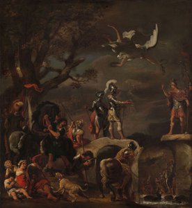 De Vredesonderhandelingen tussen Claudius Civilis en Quintus Petillius Cerealis op de Vernielde Brug, 1658-62 door Ferdinand Bol