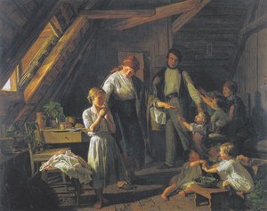 Afscheid van de ouders - het oudste kind zorgt voor broers en zussen in afwezigheid van de ouders