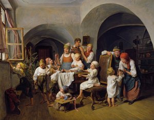 Kerstmorgen door Ferdinand Georg Waldmuller