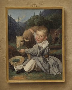 Portret van Gustav von Arthaber als kind door Ferdinand Georg Waldmuller
