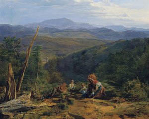 Wienerwaldlandschap met Burg Wildegg door Ferdinand Georg Waldmuller