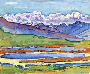 Vijver in Crans Montana (Zwitserland) door Ferdinand Hodler