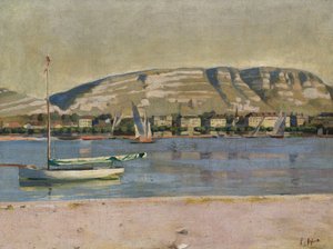 Haven van Genève en de Saleve door Ferdinand Hodler