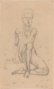 Hector Poseert Naakt door Ferdinand Hodler