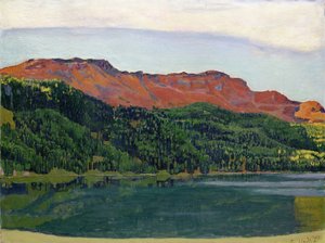 Meer Silvaplana met Piz Corvatsch door Ferdinand Hodler