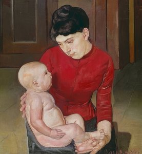 Moeder en kind. 1887 door Ferdinand Hodler