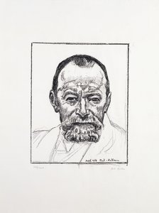 Zelfportret, ca. 1916-8 door Ferdinand Hodler