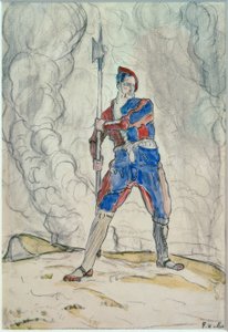 Staande landsknecht, studie voor de Slag bij Marignano