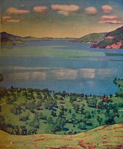 Het Meer van Thun, vanaf Leissigen door Ferdinand Hodler