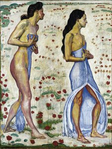 Twee vrouwen in bloemen emotie 1a