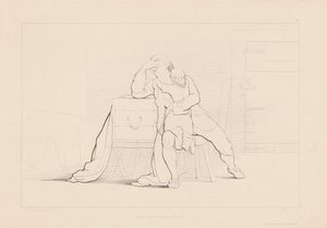 Gertrude Klimt op de Knie van een Weduwnaar door Ferdinand Joubert, after George Elgar Hicks