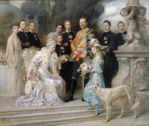 Groepsportret van de Keizerlijke Familie ter Gelegenheid van het Zilveren Huwelijk